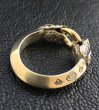 画像3: 10K Gold O-ring With Snake Triangle Wire Bangle Ring (3)