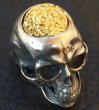 画像5: 10K Gold Pure Gold Matt Finish Brains Large Skull Full Head Ring (5)