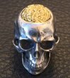 画像4: 10K Gold Pure Gold Matt Finish Brains Large Skull Full Head Ring (4)