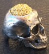 画像7: 10K Gold Pure Gold Matt Finish Brains Large Skull Full Head Ring (7)