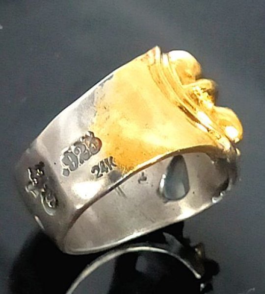 画像4: Pure Gold Wrap Ｍedium Cross Oval Roll Ring (4)