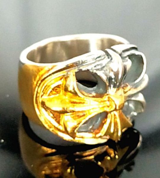 画像2: Pure Gold Wrap Ｍedium Cross Oval Roll Ring (2)
