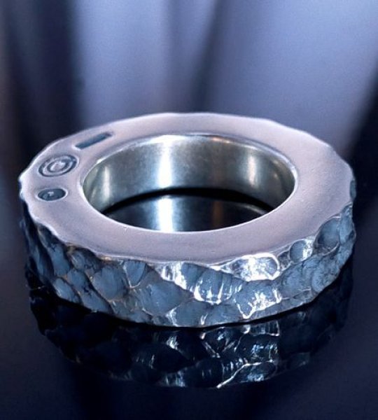 画像6: 6.5mm Wide Side Flat Chiseled Ring Bold (6)