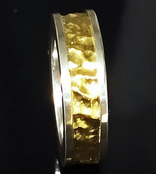 画像6: Pure Gold Wrap 7.5 x 4.5mm Wide Side Flat Chiseled Reel Ring (6)