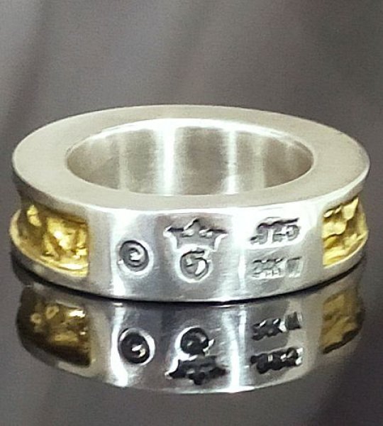 画像13: Pure Gold Wrap 7.5 x 4.5mm Wide Side Flat Chiseled Reel Ring (13)