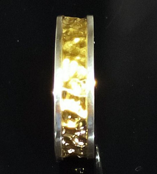 画像12: Pure Gold Wrap 7.5 x 4.5mm Wide Side Flat Chiseled Reel Ring (12)