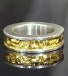 画像1: Pure Gold Wrap 7.5 x 4.5mm Wide Side Flat Chiseled Reel Ring (1)