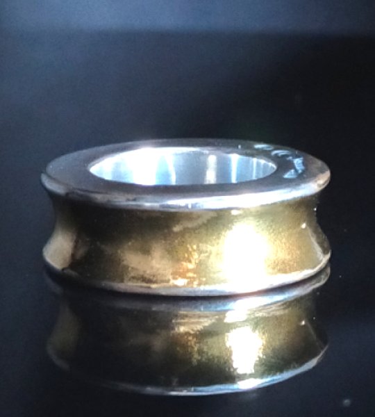 画像4: Pure Gold Wrap 10 x 6mm Wide Bolo Neck Smooth Reel Ring (4)