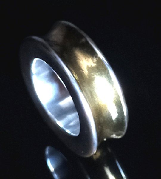 画像8: Pure Gold Wrap 10 x 6mm Wide Bolo Neck Smooth Reel Ring (8)