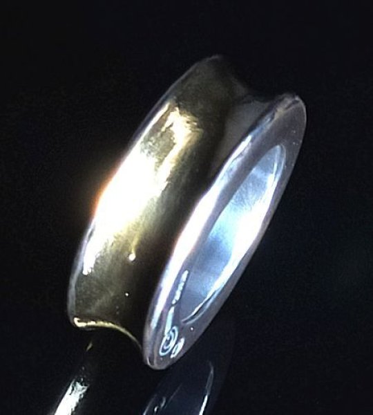 画像5: Pure Gold Wrap 10 x 6mm Wide Bolo Neck Smooth Reel Ring (5)