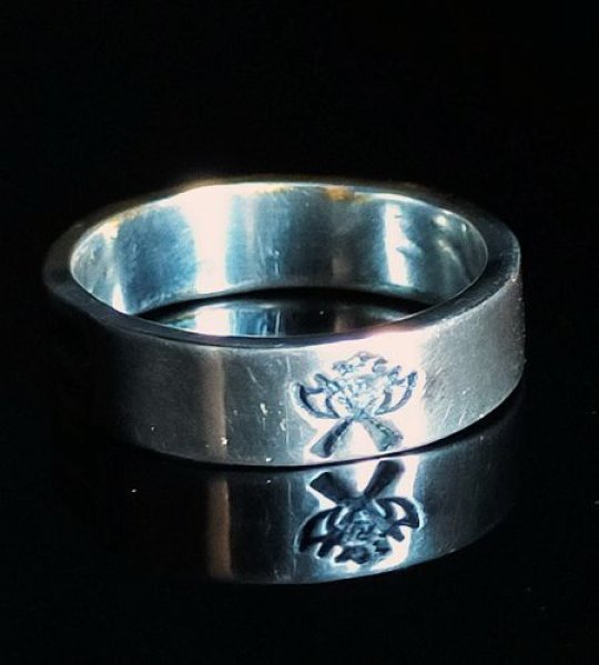 画像7: Pure Gold Wrap Flat Bar Ring (7)