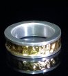 画像2: Pure Gold Wrap 7.5 x 3mm Wide Side Flat Chiseled Reel Ring (2)