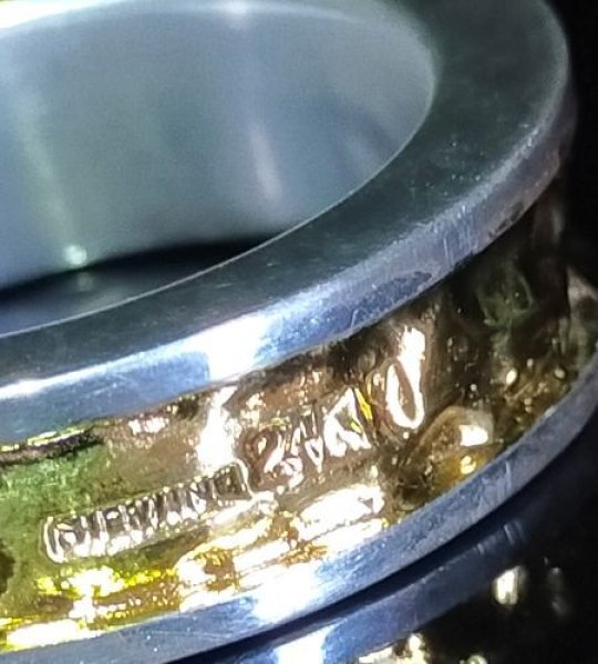 画像9: Pure Gold Wrap 7.5 x 3mm Wide Side Flat Chiseled Reel Ring (9)