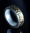 画像1: Pure Gold Wrap 7.5 x 3mm Wide Side Flat Chiseled Reel Ring (1)