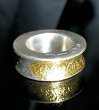 画像5: Smooth & Pure Gold Wrap Mini Textured 10 x 6mm Wide Bolo Neck Reel Ring (5)