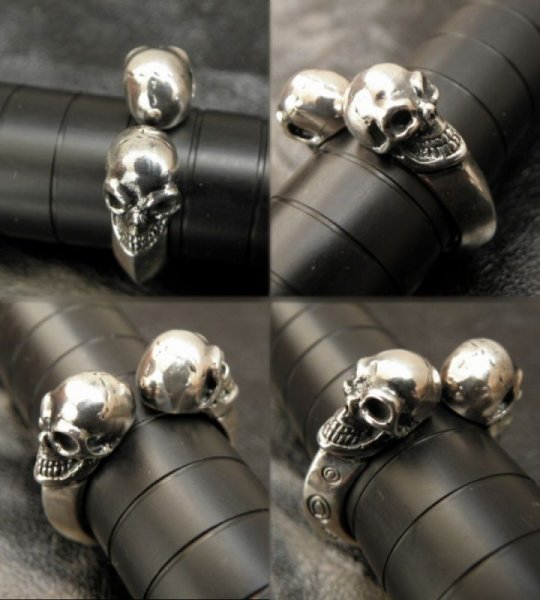 画像6: Quarter Skull With Half Triangle Wire Ring (6)