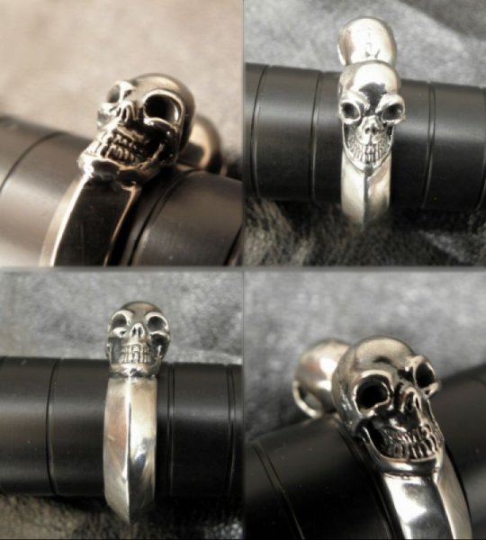 画像7: Quarter Skull With Half Triangle Wire Ring (7)