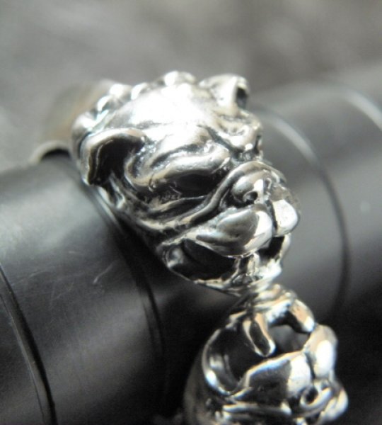 画像7: Quarter Old Bulldog Triangle Wire Bangle Ring (7)
