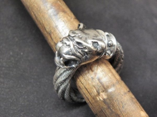 画像19: Single Old Bulldog Cable wire Bangle Ring (19)