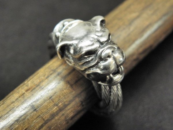 画像18: Single Old Bulldog Cable wire Bangle Ring (18)