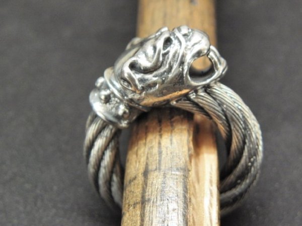 画像17: Single Old Bulldog Cable wire Bangle Ring (17)
