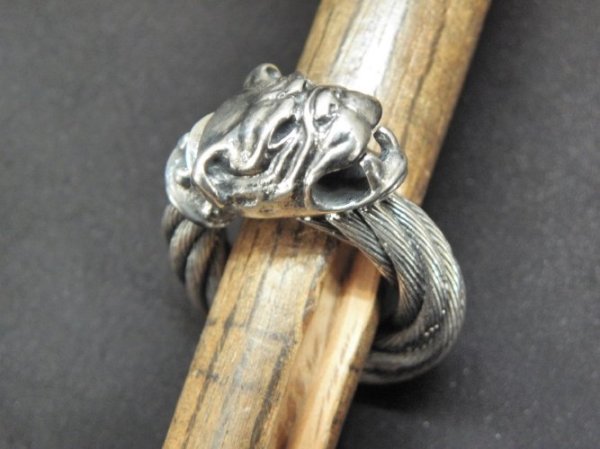 画像16: Single Old Bulldog Cable wire Bangle Ring (16)