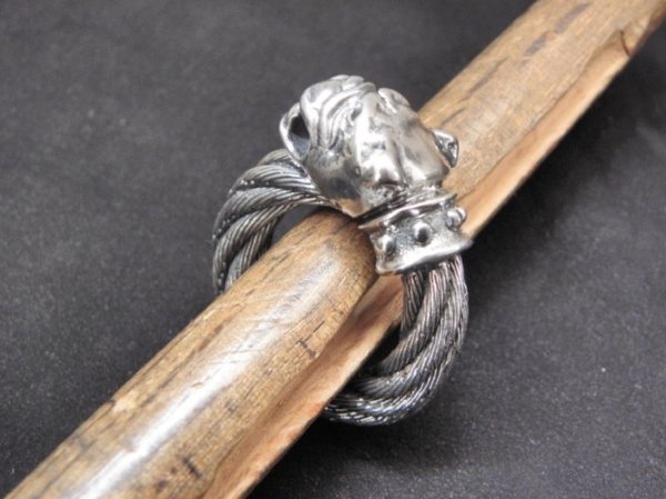 画像13: Single Old Bulldog Cable wire Bangle Ring (13)