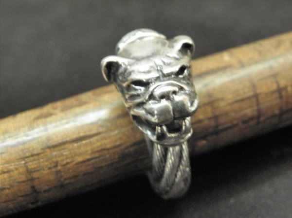 画像20: Single Old Bulldog Cable wire Bangle Ring (20)