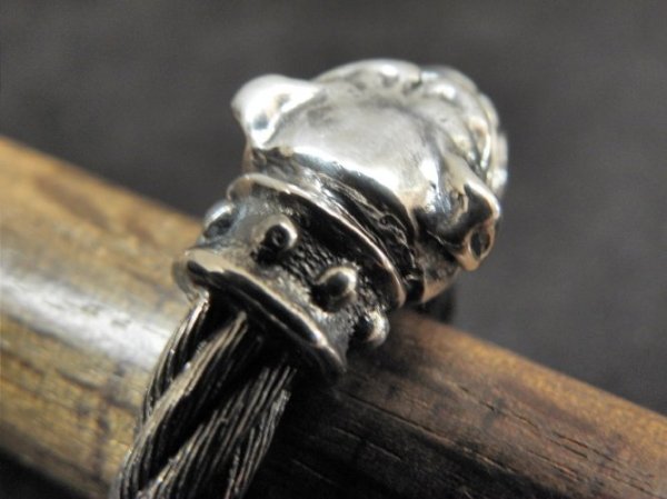 画像8: Single Old Bulldog Cable wire Bangle Ring (8)