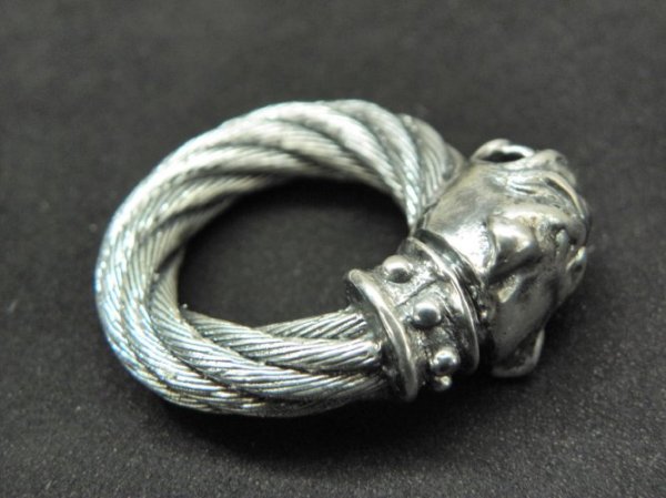 画像5: Single Old Bulldog Cable wire Bangle Ring (5)
