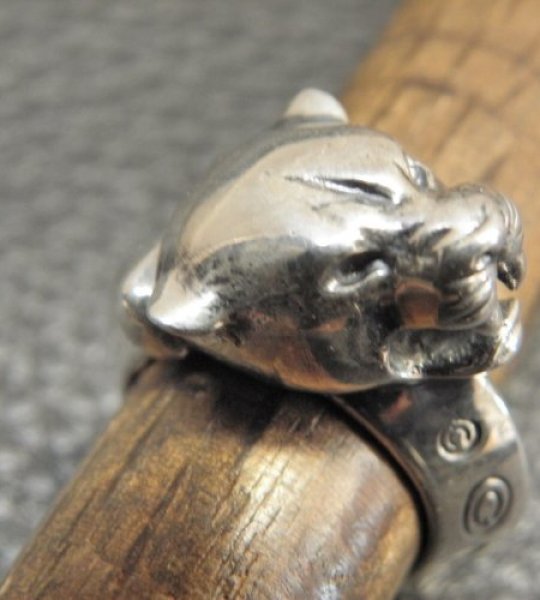 画像10: Half Panther Triangle Wire Bangle Ring (10)