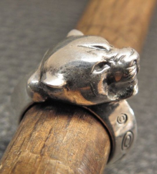 画像8: Half Panther Triangle Wire Bangle Ring (8)