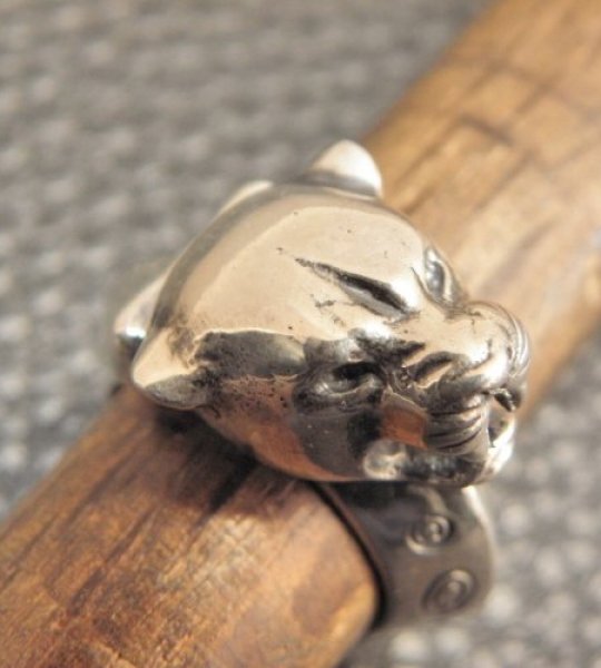 画像7: Half Panther Triangle Wire Bangle Ring (7)