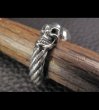 画像11: Quarter Skull With Cable Wire Bangle Ring (11)