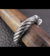 画像10: Quarter Skull With Cable Wire Bangle Ring (10)