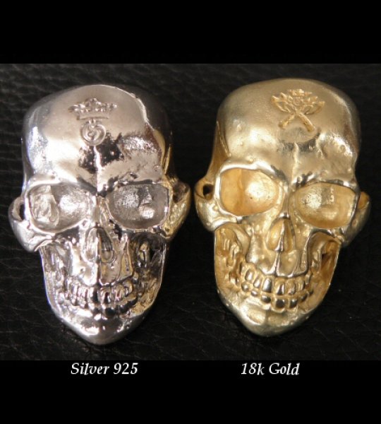 画像8: Large Skull Ring With Jaw Platinum Finish (8)