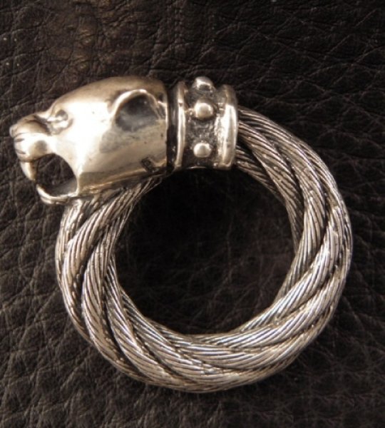 画像2: Half Panther Bolo Neck Cable Wire Bangle Ring (2)