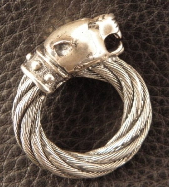 画像3: Half Panther Bolo Neck Cable Wire Bangle Ring (3)