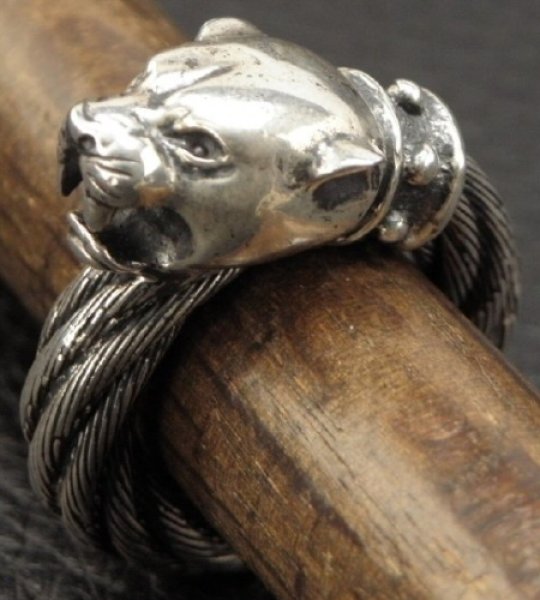 画像12: Half Panther Bolo Neck Cable Wire Bangle Ring (12)