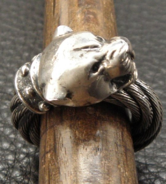 画像10: Half Panther Bolo Neck Cable Wire Bangle Ring (10)