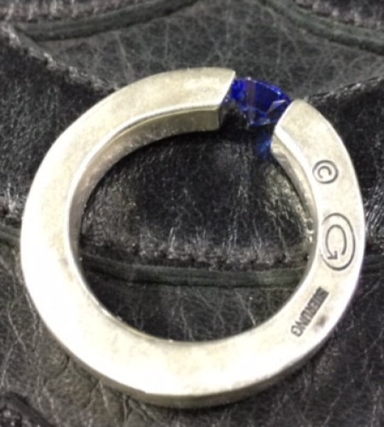 画像3: Floating Blue Sapphire Square O-Ring (3)