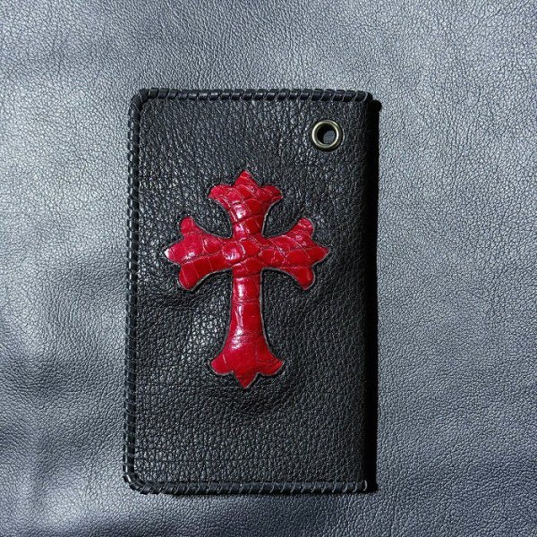 画像3: [現品限り2025年内納品OK] Crocodile Cross Inlay Buffalo Check Book (3)