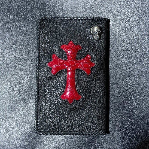 画像1: [現品限り2025年内納品OK] Crocodile Cross Inlay Buffalo Check Book (1)