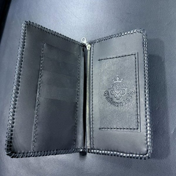 画像3: Ostrich Leg G&Crown Inlay Hippo Check Book (3)