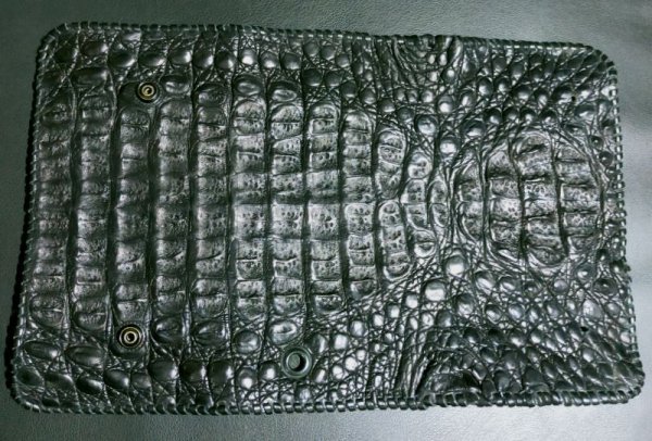 画像1: Crocodile Head & Horn Back Long Wallet(Black)※新入荷！現品限り即納 (1)