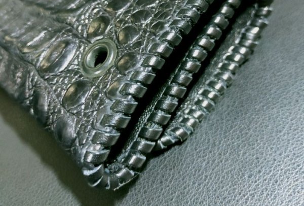 画像12: Crocodile Head & Horn Back Long Wallet(Black)※新入荷！現品限り即納 (12)