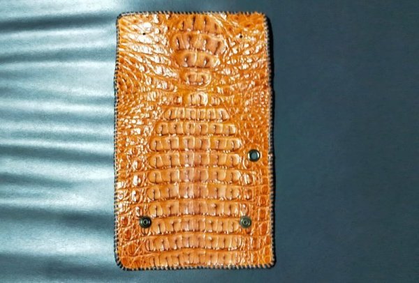 画像2: Crocodile Head & Horn Back Long Wallet  (Brown) ※新入荷！現品限り即納 (2)