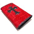 画像3: Crocodile Flank Cross Inlay Elephant Wallet (3)