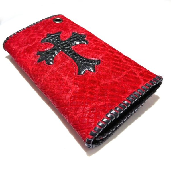画像3: Crocodile Flank Cross Inlay Elephant Wallet (3)