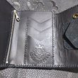 画像17: Crocodile Flank Cross Inlay Elephant Long Short Wallet (17)